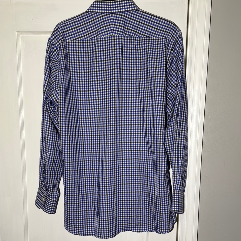 Charles Tyrwhitt Checkered Blue Button Down - 16 1/2in Neck - 34in Sleeves - Picture 3 of 4